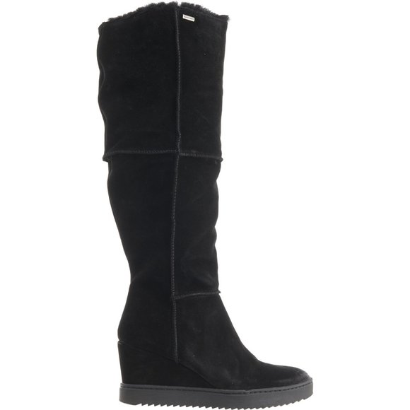 Sofft Waterproof Suede Shearling Tall Boots Comfy Wedge Heel Snow Winter Boots 7 - Picture 2 of 16